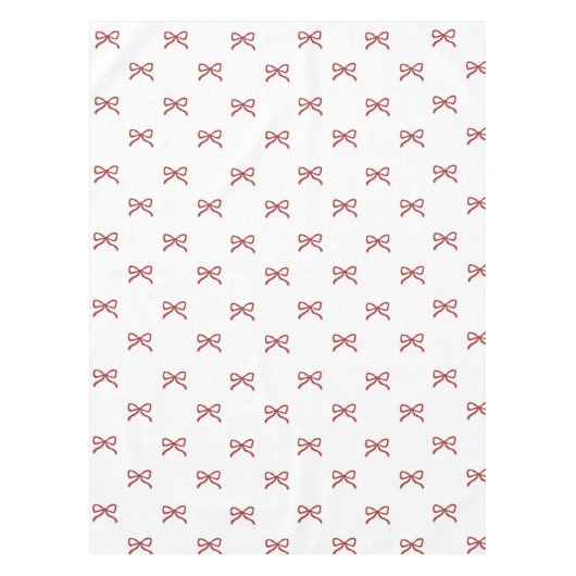 Chic Preppy Red Bow Pattern Spring Summer Elegant テーブルクロス (正面)