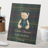 Chic Preppy Teddy Bear Baby Shower 台座サイン (インサイチュ)
