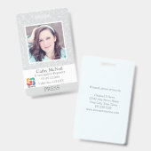 Chic Press Reporterモダン写真家スタッフID バッジ (正面&裏面)