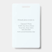 Chic Press Reporterモダン写真家スタッフID バッジ (裏面)