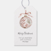 Chic Pretty Pink Bow Christmas Ornament  ギフトタグ (正面)