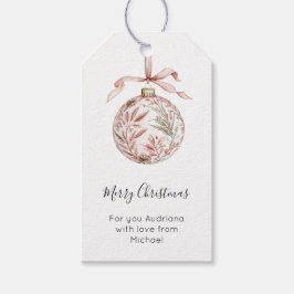 Chic Pretty Pink Bow Christmas Ornament  ギフトタグ