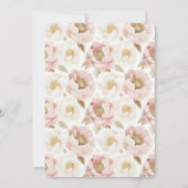 Chic Pretty Pink Gold Floral Bridal Shower 招待状 (裏面)