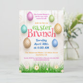 Chic Pretty Watercolor Egg Hunt & Easter Brunch 招待状 (スタンド正面)