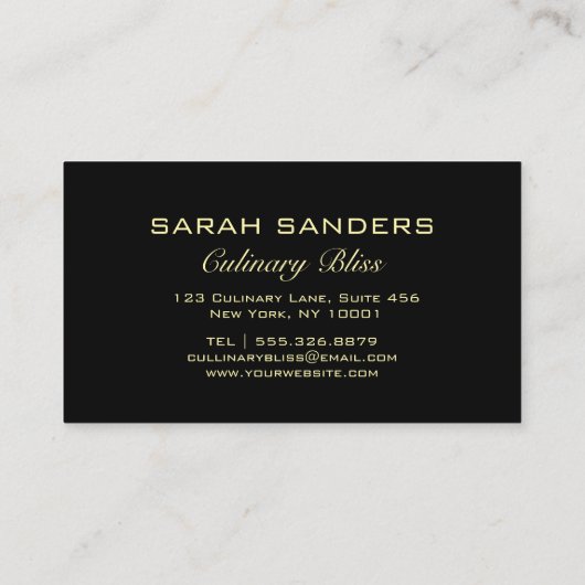 Chic Professional Personal Chef Catering Gold   名刺 (裏面)