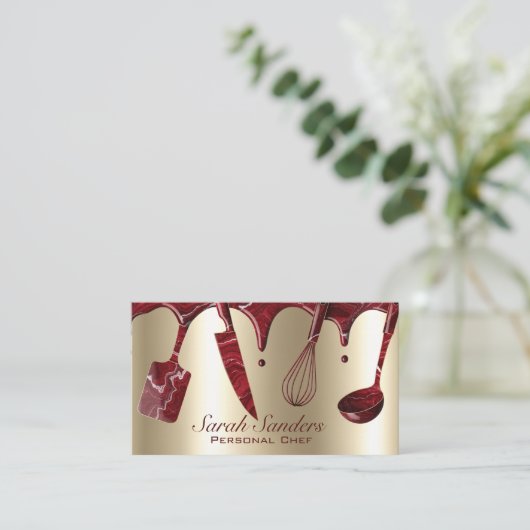 Chic Professional Personal Chef Catering Gold   名刺 (スタンド正面)