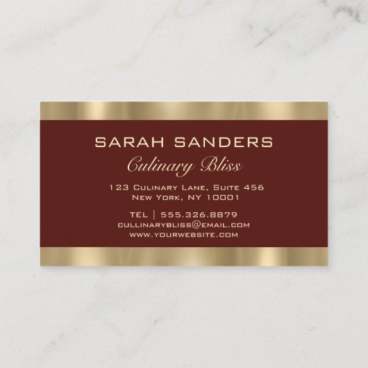 Chic Professional Personal Chef Catering Gold   名刺 (裏面)