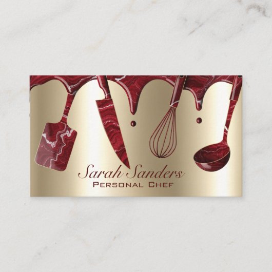 Chic Professional Personal Chef Catering Gold   名刺 (正面)