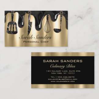 Chic Professional Personal Chef Catering Gold   名刺