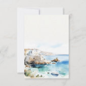 Chic Puglia Italy Watercolor Landscape Wedding 出欠カード (裏面)