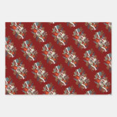 Chic Puppy Joy Christmas Holiday ラッピングペーパーシート (正面)