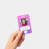 Chic Purple金ゴールドドット従業員写真企業のID バッジ (手持ち)