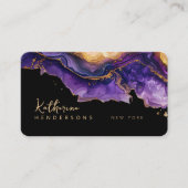 Chic Purple Agate gold glitter marble Professional 名刺 (正面)