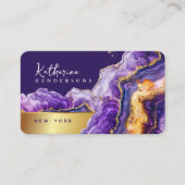 Chic Purple Agate gold glitter marble Professional 名刺 (正面)