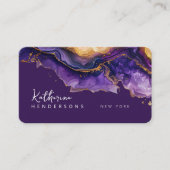 Chic Purple Agate gold glitter marble Professional 名刺 (正面)