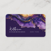 Chic Purple Agate gold glitter marble Professional 名刺 (正面)