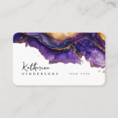 Chic Purple Agate gold glitter marble Professional 名刺 (正面)