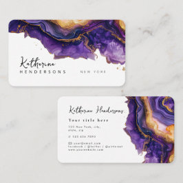 Chic Purple Agate gold glitter marble Professional 名刺