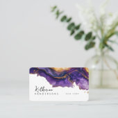 Chic Purple Agate gold glitter marble Professional 名刺 (スタンド正面)