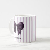 Chic Purple Bow Feminine Name Mug コーヒーマグカップ (正面左)