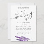 Chic Purple Floral Watercolor Wedding 招待状 (正面)