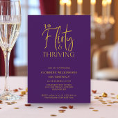 Chic Purple Gold Script 30th Birthday Party Invite 招待状