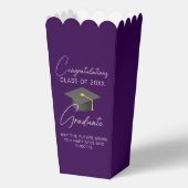 Chic Purple Graduation Party Popcorn フェイバーボックス (正面)