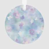 Chic Purple Lavender Cream Rose Floral オーナメント (裏面)