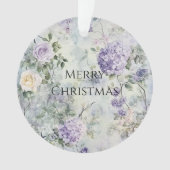 Chic Purple Lavender Cream Rose Floral オーナメント (正面)