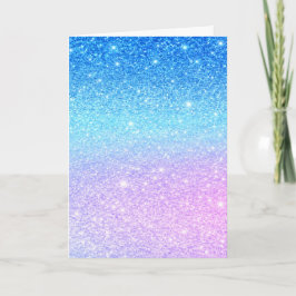 Chic Purple Ombre Blue Glitter Modern              カード