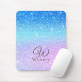 Chic Purple Ombre Blue Glitter Modern              マウスパッド (マウス)