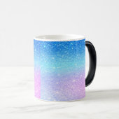 Chic Purple Ombre Blue Glitter Modern              モーフィングマグカップ (正面右)