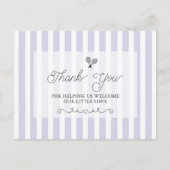 Chic Purple Striped Tennis Preppy Thank You Cards ポストカード (正面)