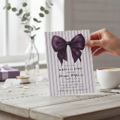 Chic Purple Stripes Birthday QR Invite 招待状