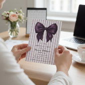 Chic Purple Stripes Birthday QR Invite 招待状