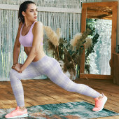 Chic Purple Tartan Leggings, Gift for her レギンス