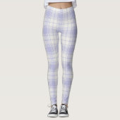 Chic Purple Tartan Leggings, Gift for her レギンス (正面)