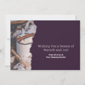 Chic Purple & White Christmas Spirit Business  シーズンカード (正面)