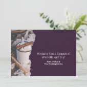 Chic Purple & White Christmas Spirit Business  シーズンカード (スタンド正面)