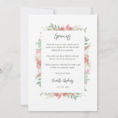 Chic Quinceañera Christmas Poinsettias Frame Photo サンキューカード (裏面)