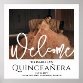 Chic Quinceañera Welcome Photo 15th Birthday Party ポスター (正面)