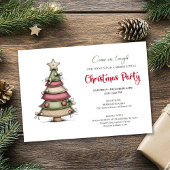 Chic Quirky Christmas Tree Holiday Party Invite 招待状