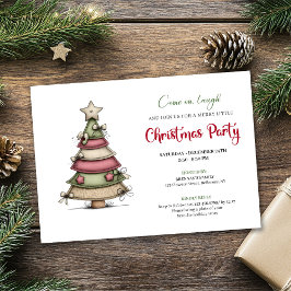 Chic Quirky Christmas Tree Holiday Party Invite 招待状