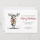 Chic Quirky Reindeer Christmas Greeting Card シーズンカード (正面)