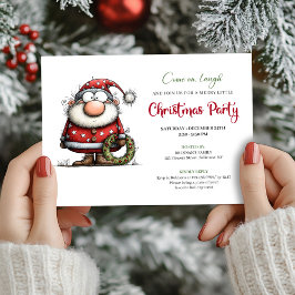 Chic Quirky Santa Claus Cartoon Party Invitation 招待状