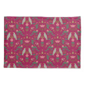 Chic raspberry pink Heron Pond Heritage Revival 枕カバー (裏面)