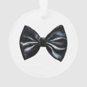 Chic Red Black Bow Tie Personalized オーナメント (裏面)