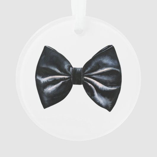 Chic Red Black Bow Tie Personalized オーナメント (裏面)