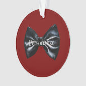 Chic Red Black Bow Tie Personalized オーナメント (正面)