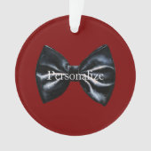 Chic Red Black Bow Tie Personalized オーナメント (正面)